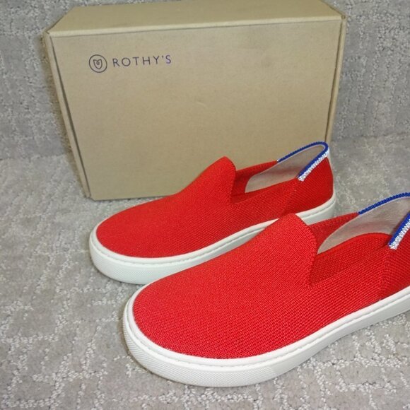 Rothys The Kids Sneaker Red Lollipop Slip On Flat Shoes Kids Size 11-13-1-4 - Picture 9 of 11